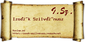 Izsák Szilvánusz névjegykártya